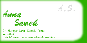 anna samek business card